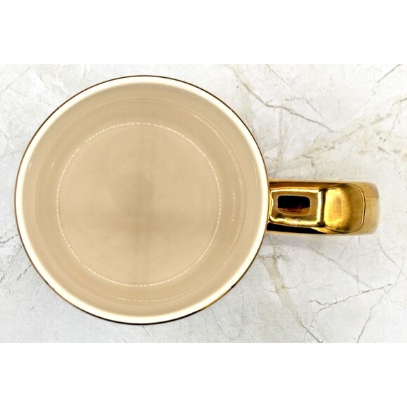 Anthropologie Rifle Paper Co Porcelain Coffee Mug Hot Dogs Gilded Handle & Lid - Picture 7 of 13